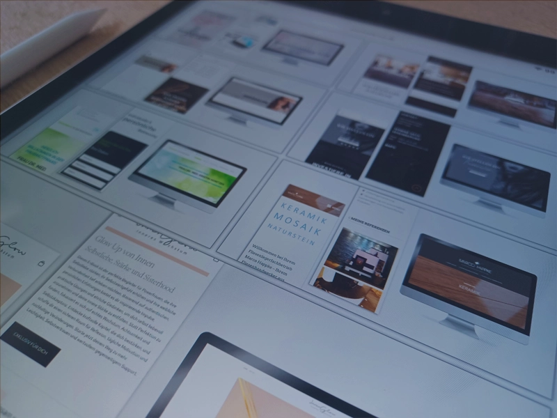Screenshot eines Webdesign-Projekts