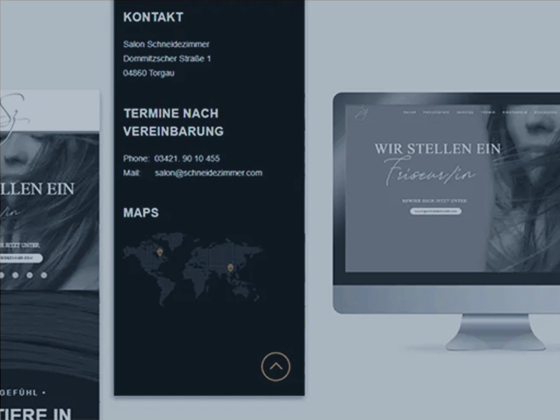 Screenshot eines Webdesign-Projekts mit Fokus auf Sichtbarkeit