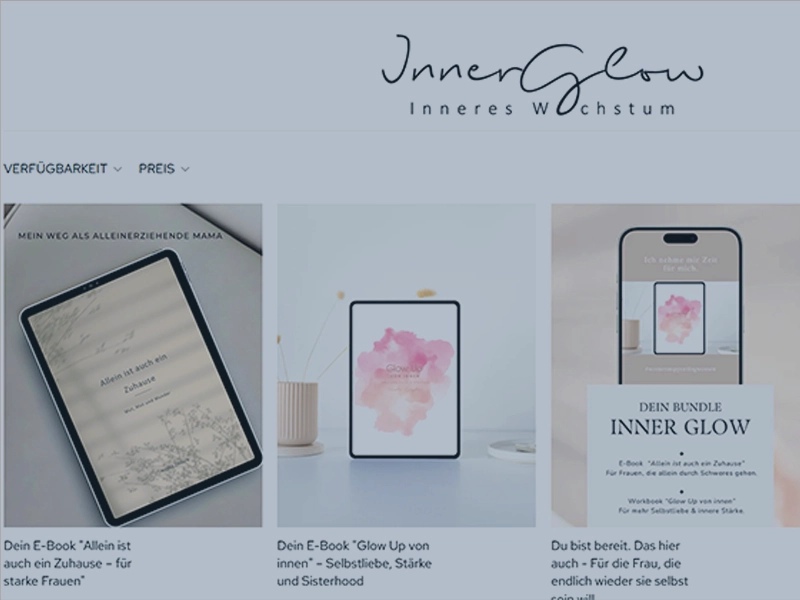 Screenshot Webdesign-Projekt mit eigenen Website-Texten
