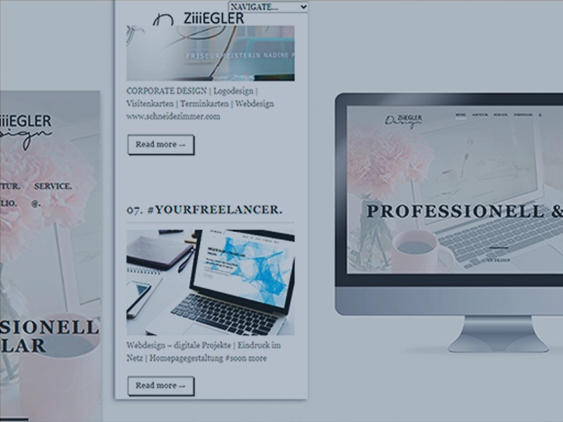 Screenshot Webdesign-Projekt mit lokaler Sichtbarkeit